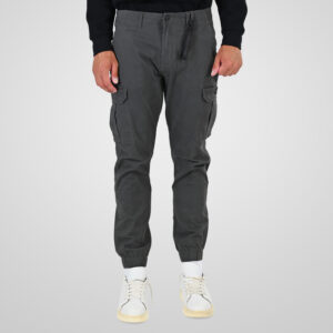 262CCP-4130 CARGO PANTS WITH ELASTIC TAPE HEM SMOKE GREY