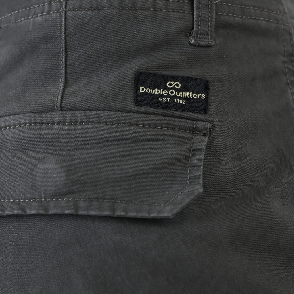 262CCP-4130 CARGO PANTS WITH ELASTIC TAPE HEM SMOKE GREY