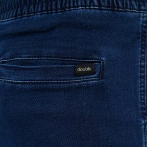 262CCP-4134 PANTS WITH ELASTICATED WAIST AND HEM (SPECIAL KNITTED DENIM-LOOK FABRIC) DK BLUE - Image 5