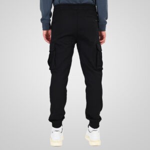 262CCP-4134 PANTS WITH ELASTICATED WAIST AND HEM (SPECIAL KNITTED DENIM-LOOK FABRIC) OFF BLACK - Image 4
