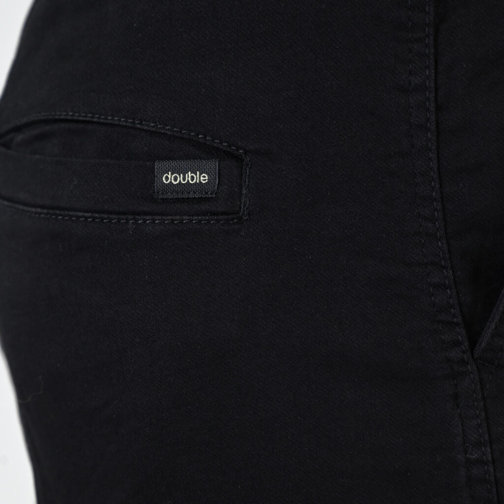 262CCP-4134 PANTS WITH ELASTICATED WAIST AND HEM (SPECIAL KNITTED DENIM-LOOK FABRIC) OFF BLACK