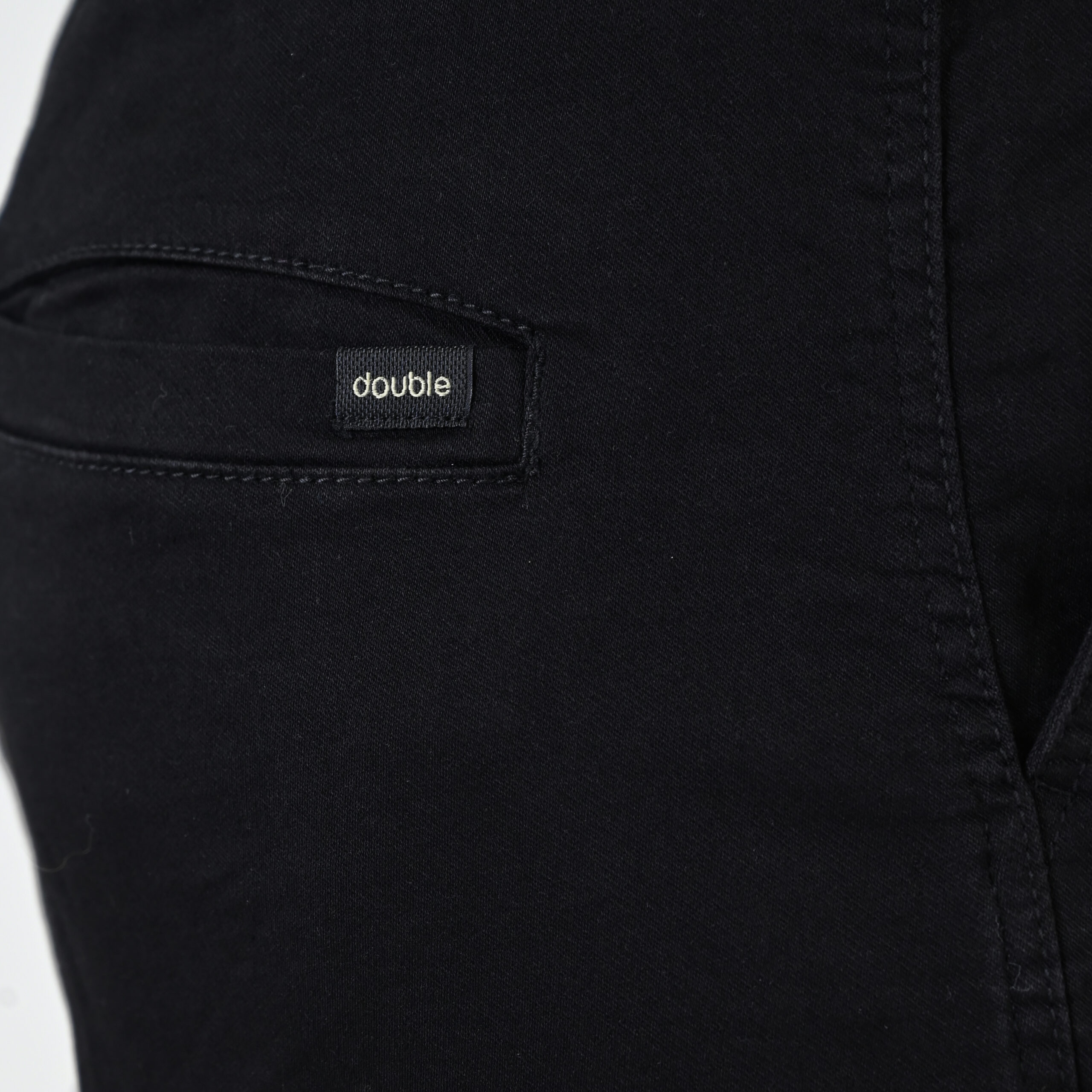 262CCP-4134 PANTS WITH ELASTICATED WAIST AND HEM (SPECIAL KNITTED DENIM-LOOK FABRIC) OFF BLACK - Image 5