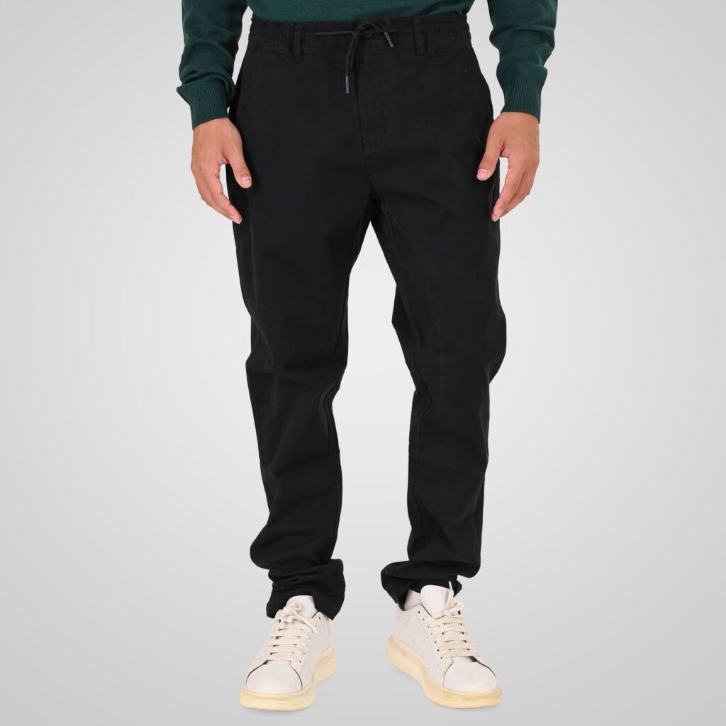 262CP-4131 CHINOS PANTS WITH ELASTICATED WAISTBAND BLACK
