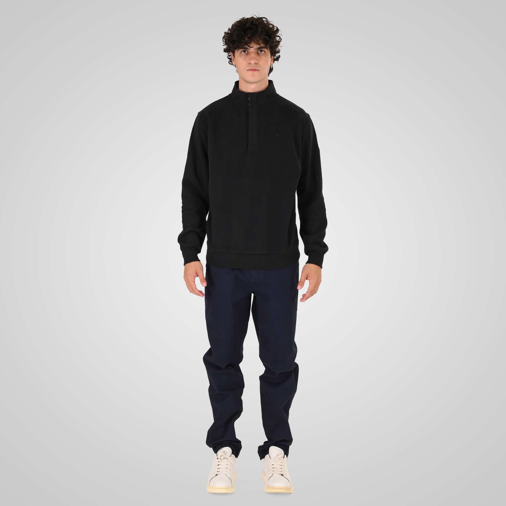 262CP-4131 CHINOS PANTS WITH ELASTICATED WAISTBAND NAVY - Image 2