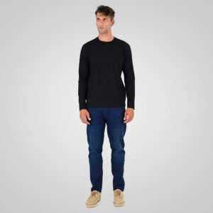 262FP-4132 FIVE POCKETS PANTS (SPECIAL KNITTED DENIM-LOOK FABRIC) DK BLUE