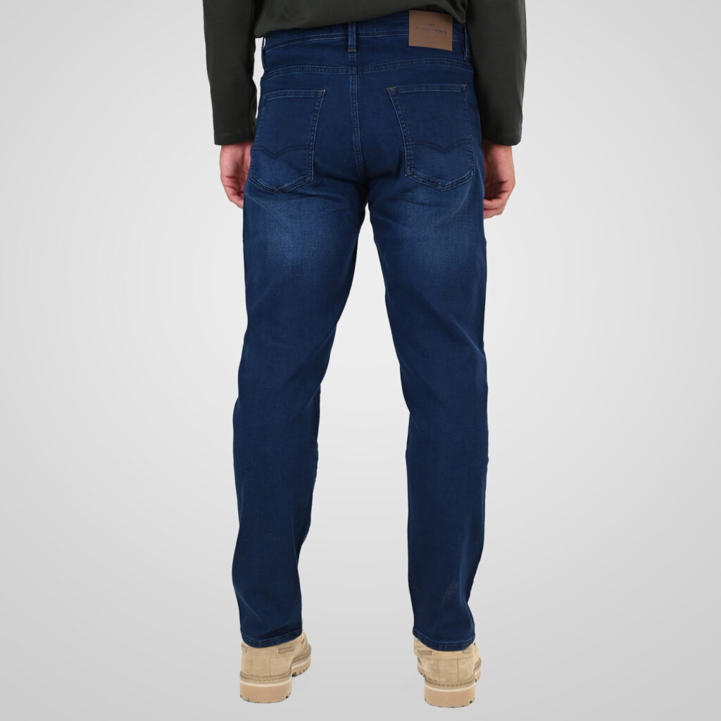 262FP-4132 FIVE POCKETS PANTS (SPECIAL KNITTED DENIM-LOOK FABRIC) DK BLUE