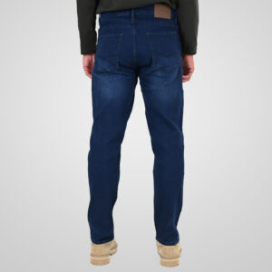 262FP-4132 FIVE POCKETS PANTS (SPECIAL KNITTED DENIM-LOOK FABRIC) DK BLUE - Image 4