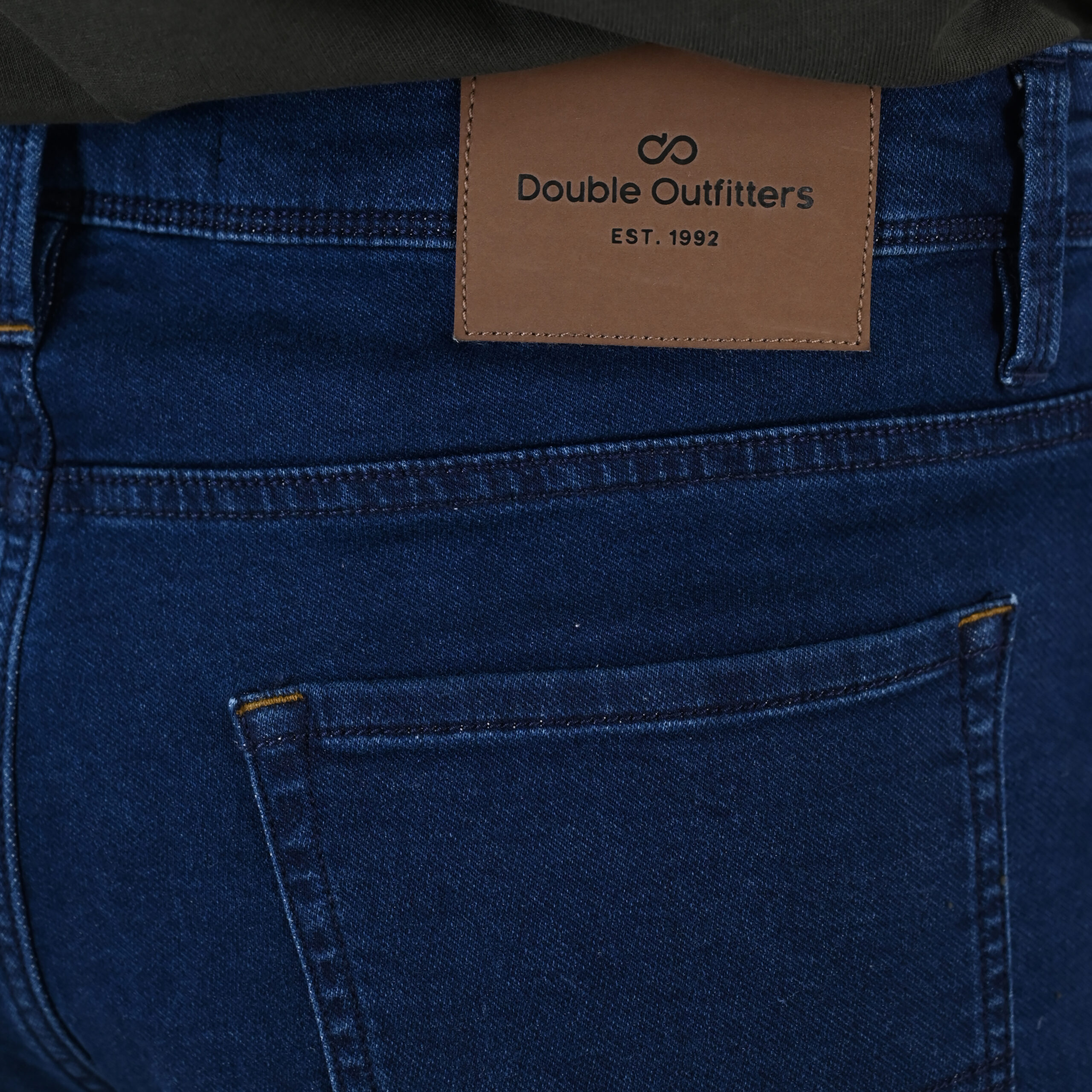262FP-4132 FIVE POCKETS PANTS (SPECIAL KNITTED DENIM-LOOK FABRIC) DK BLUE - Image 5