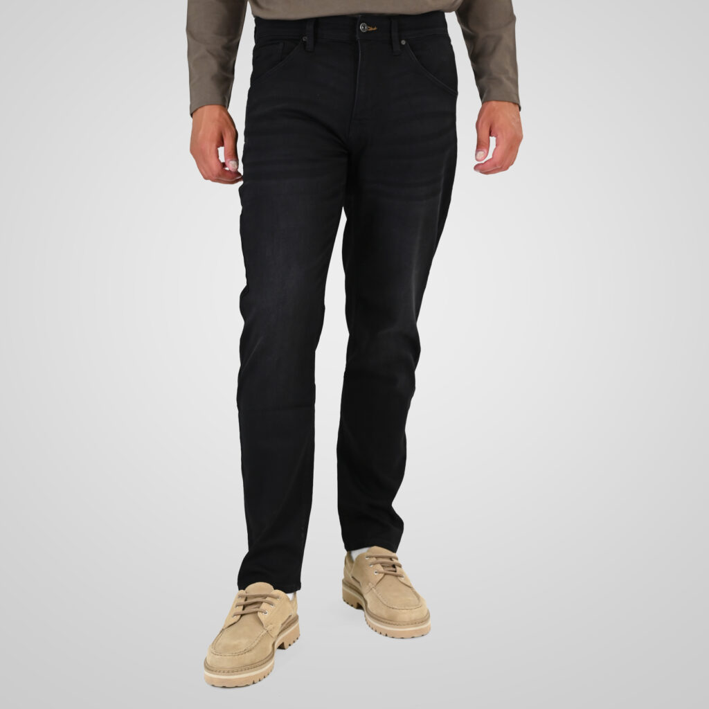 262FP-4132 FIVE POCKETS PANTS (SPECIAL KNITTED DENIM-LOOK FABRIC) OFF BLACK