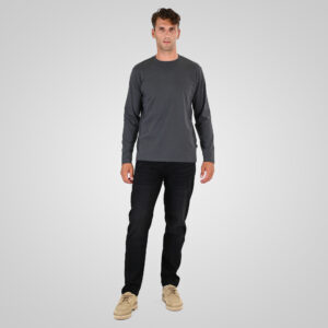 262FP-4132 FIVE POCKETS PANTS (SPECIAL KNITTED DENIM-LOOK FABRIC) OFF BLACK