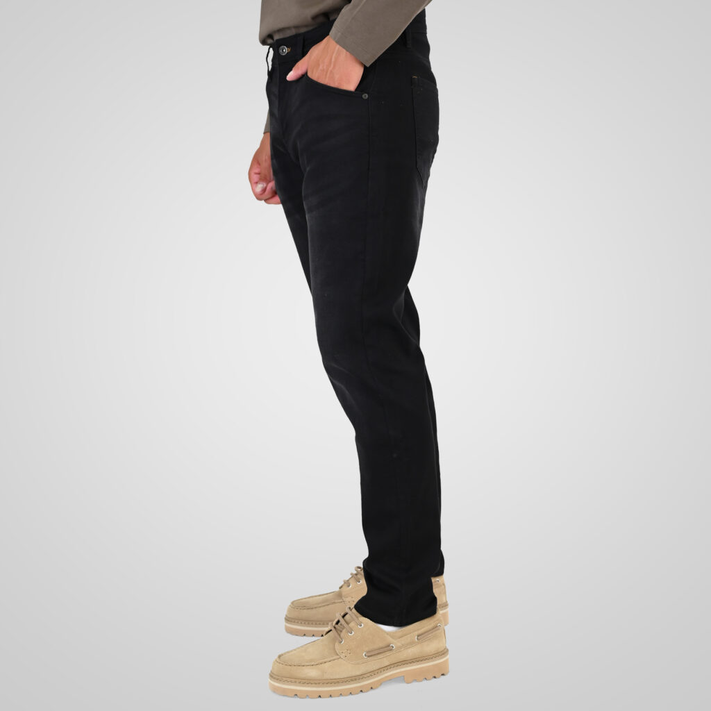 262FP-4132 FIVE POCKETS PANTS (SPECIAL KNITTED DENIM-LOOK FABRIC) OFF BLACK