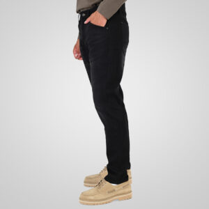 262FP-4132 FIVE POCKETS PANTS (SPECIAL KNITTED DENIM-LOOK FABRIC) OFF BLACK - Image 3