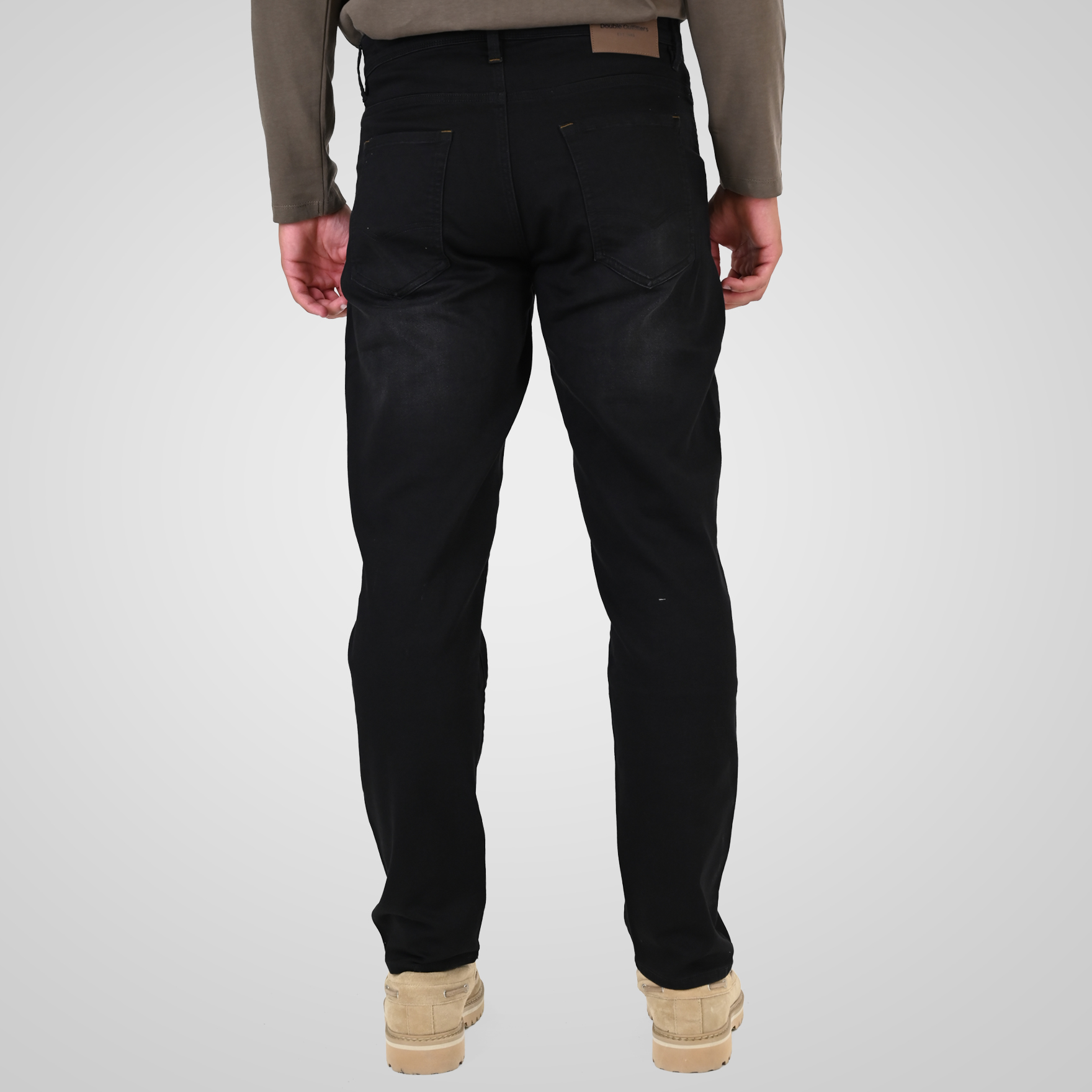 262FP-4132 FIVE POCKETS PANTS (SPECIAL KNITTED DENIM-LOOK FABRIC) OFF BLACK - Image 4