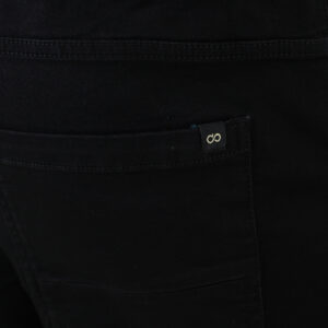 262FP-4133 PANTS WITH ELASTICATED WAIST AND HEM (SPECIAL KNITTED DENIM-LOOK FABRIC) OFF BLACK - Image 5