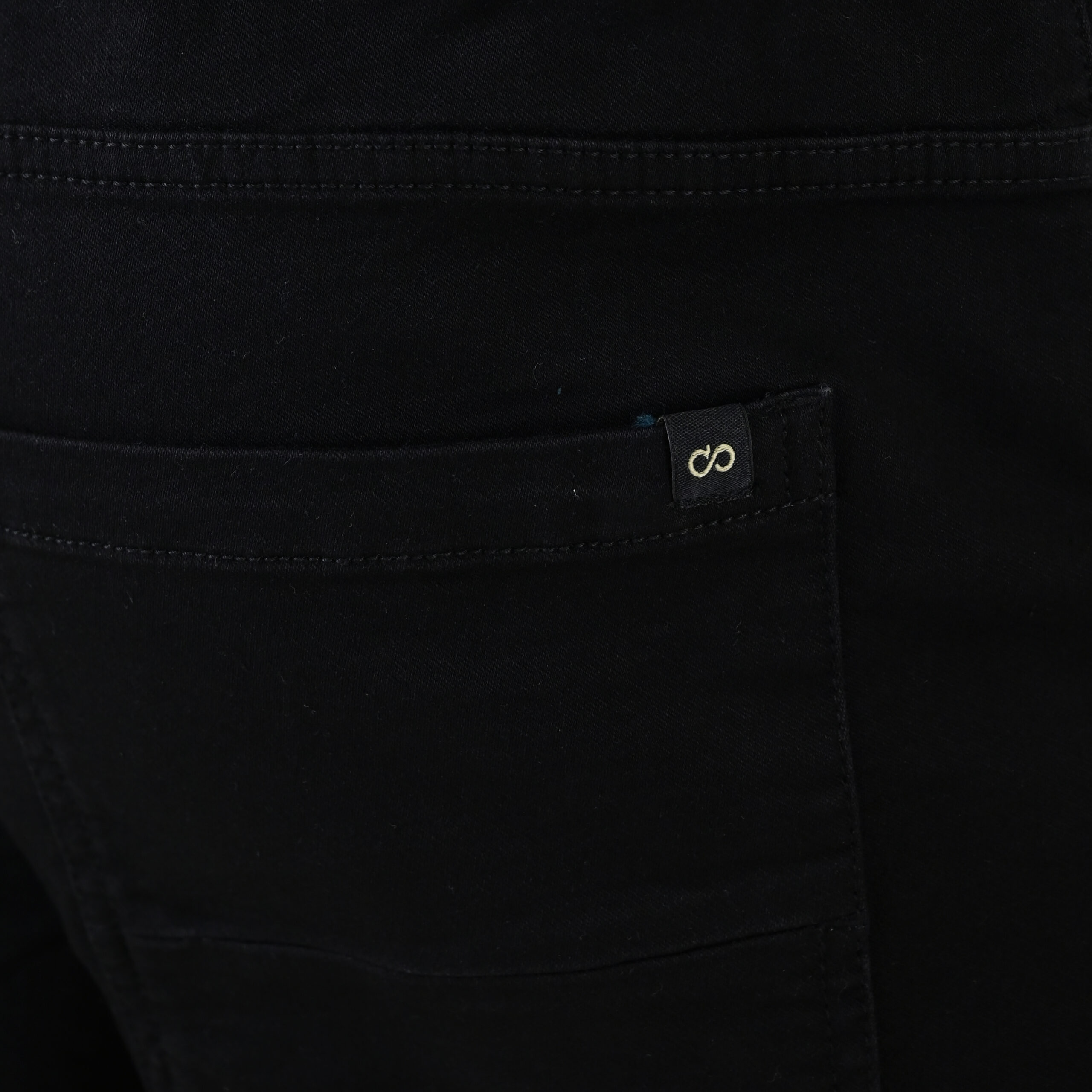 262FP-4133 PANTS WITH ELASTICATED WAIST AND HEM (SPECIAL KNITTED DENIM-LOOK FABRIC) OFF BLACK - Image 5