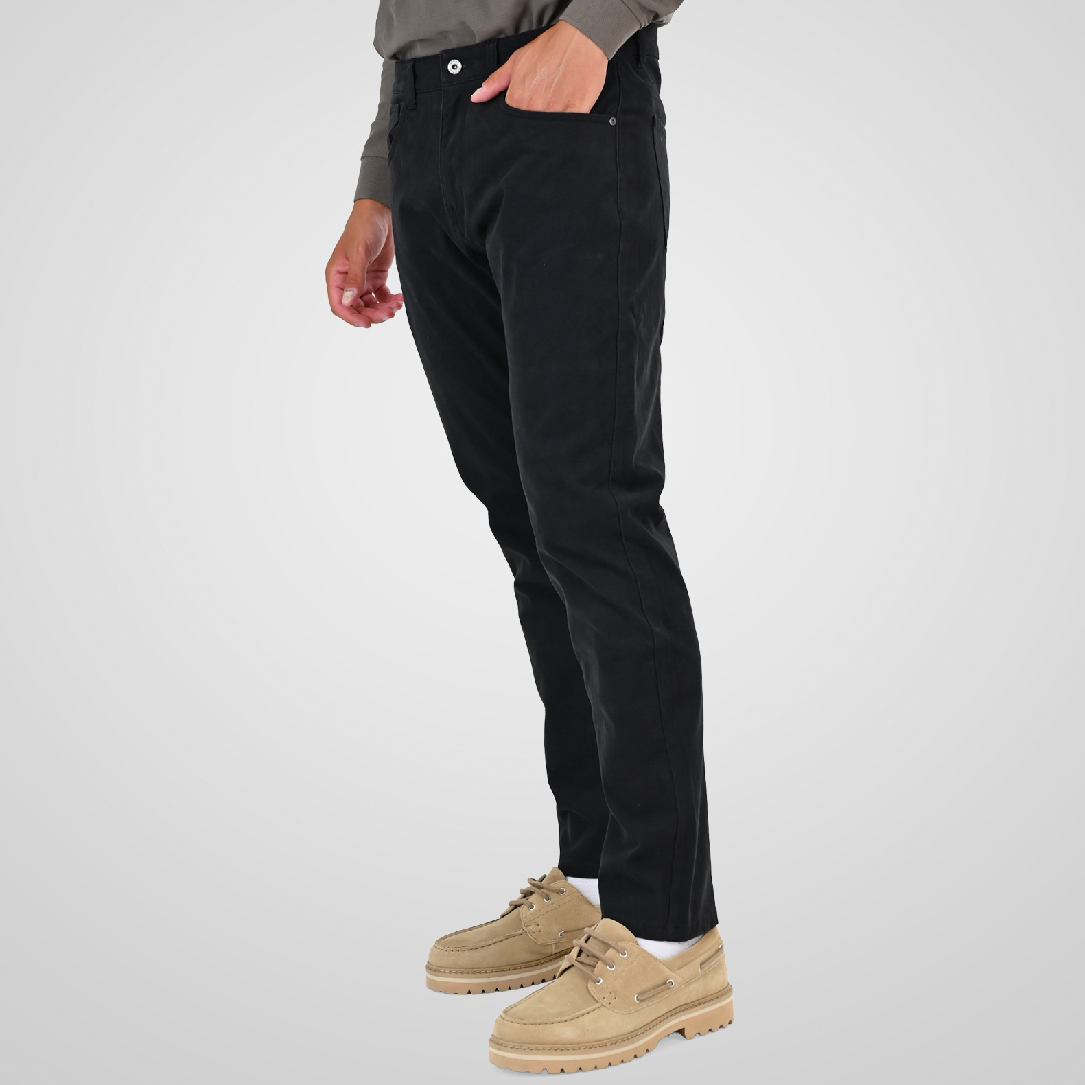 262FP-4135 FIVE POCKETS PANTS (TWILL FABRIC) BLACK - Image 3