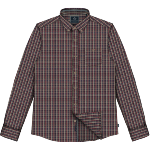 262FS-5230 SHIRTS CHECK WITH CHEST POCKET CC24 BEIGE-WINE