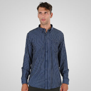 262FS-5230 SHIRTS CHECK WITH CHEST POCKET CC20 BLUE-BEIGE