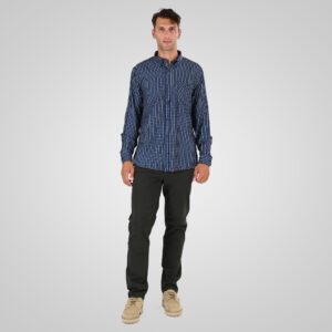 262FS-5230 SHIRTS CHECK WITH CHEST POCKET CC20 BLUE-BEIGE