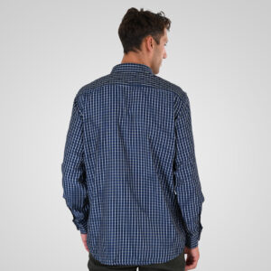 262FS-5230 SHIRTS CHECK WITH CHEST POCKET CC20 BLUE-BEIGE - Image 4