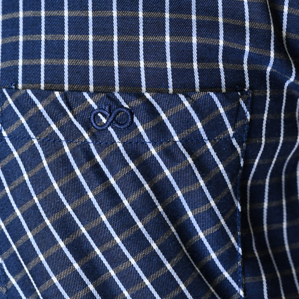 262FS-5230 SHIRTS CHECK WITH CHEST POCKET CC20 BLUE-BEIGE