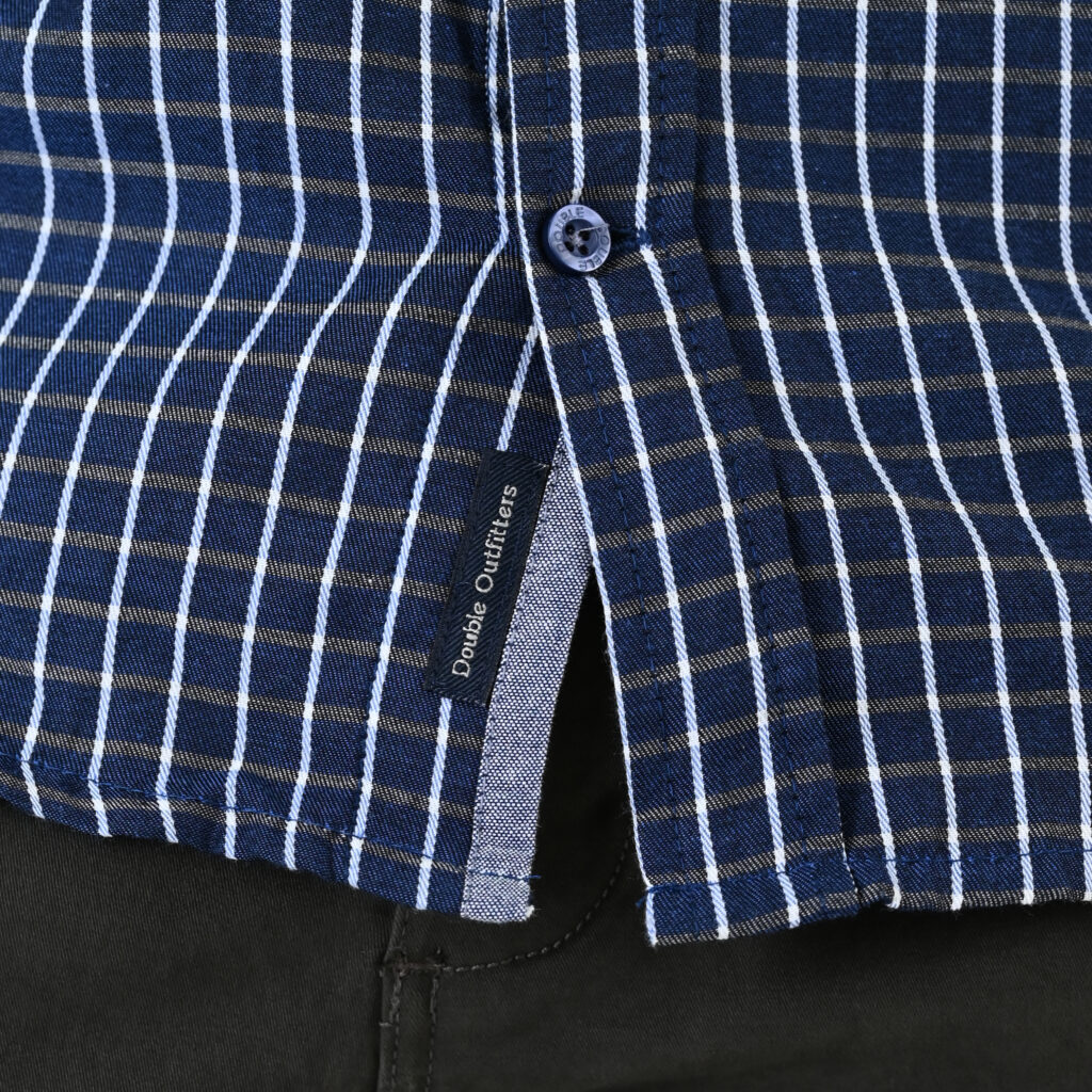 262FS-5230 SHIRTS CHECK WITH CHEST POCKET CC20 BLUE-BEIGE