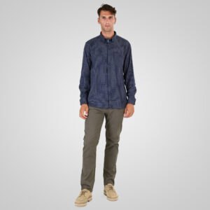 262FS-5230 SHIRTS CHECK WITH CHEST POCKET CC21 DK BLUE-TABA