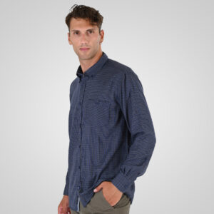 262FS-5230 SHIRTS CHECK WITH CHEST POCKET CC21 DK BLUE-TABA - Image 3