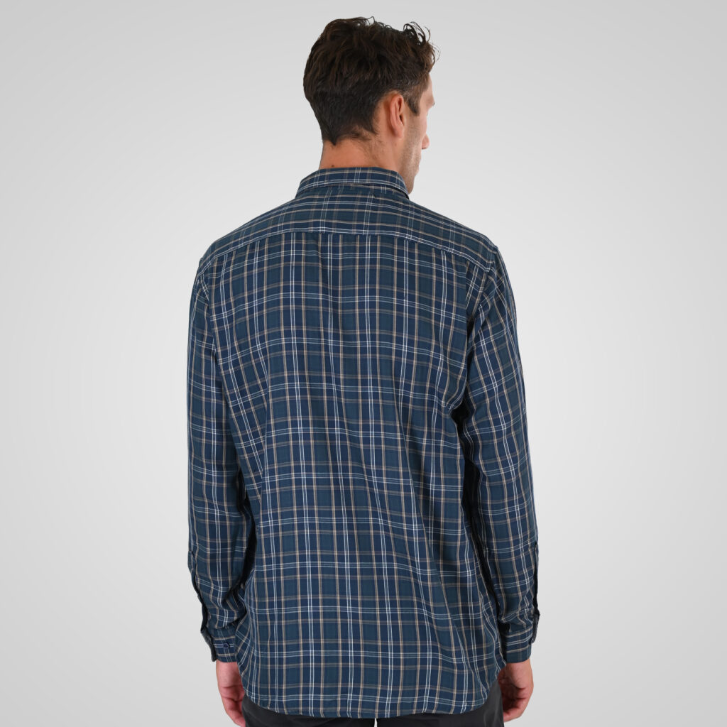 262FS-5230 SHIRTS CHECK WITH CHEST POCKET CC23 DK GREEN-BEIGE