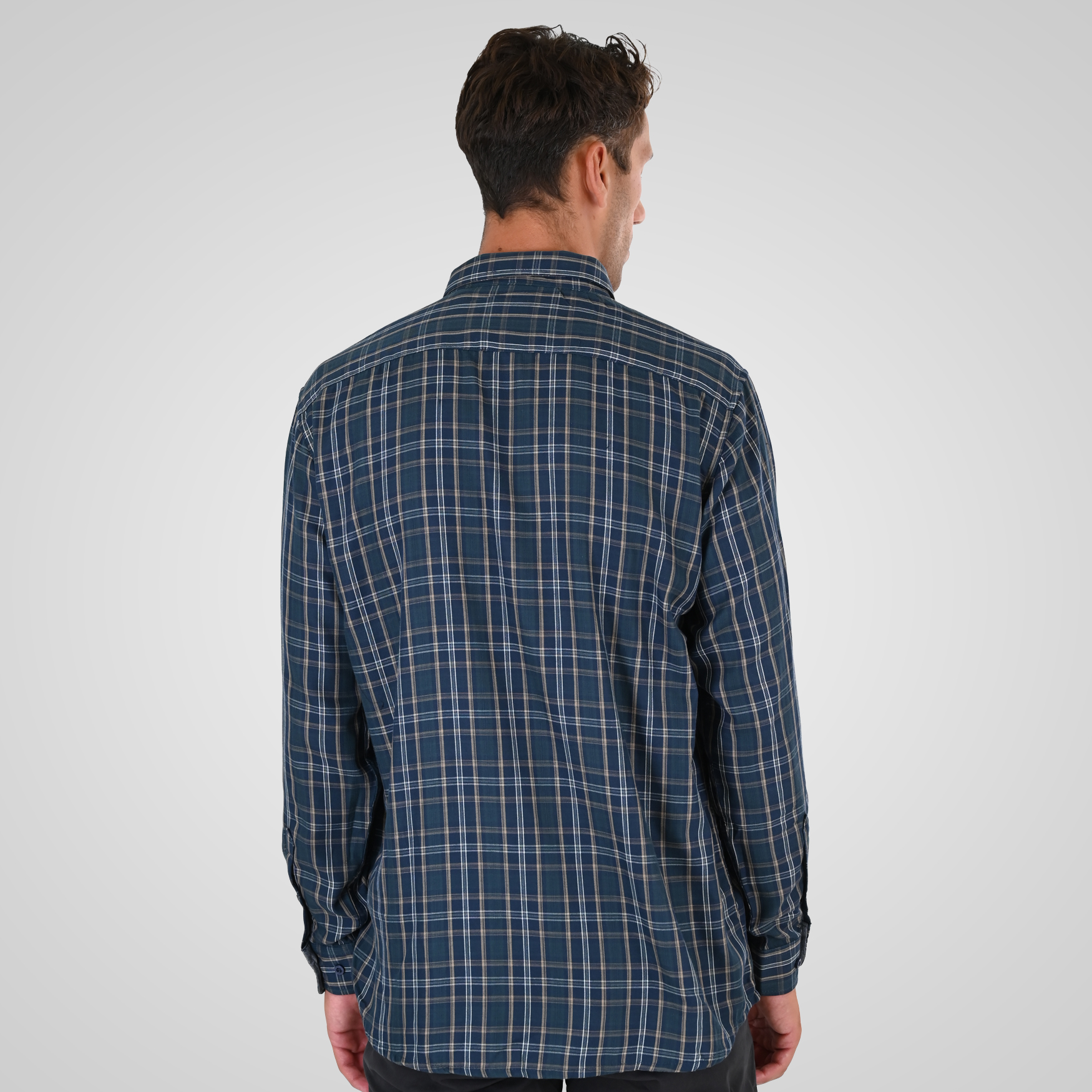 262FS-5230 SHIRTS CHECK WITH CHEST POCKET CC23 DK GREEN-BEIGE - Image 4