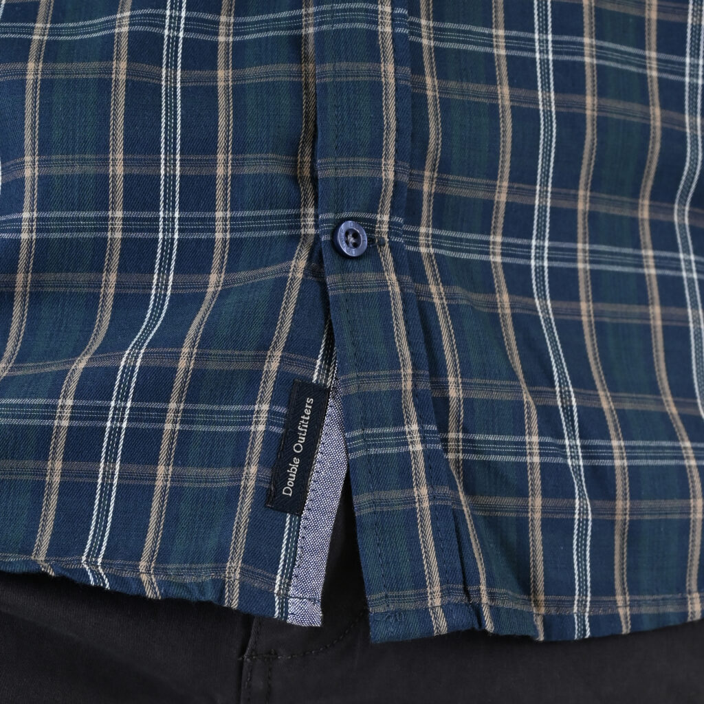 262FS-5230 SHIRTS CHECK WITH CHEST POCKET CC23 DK GREEN-BEIGE