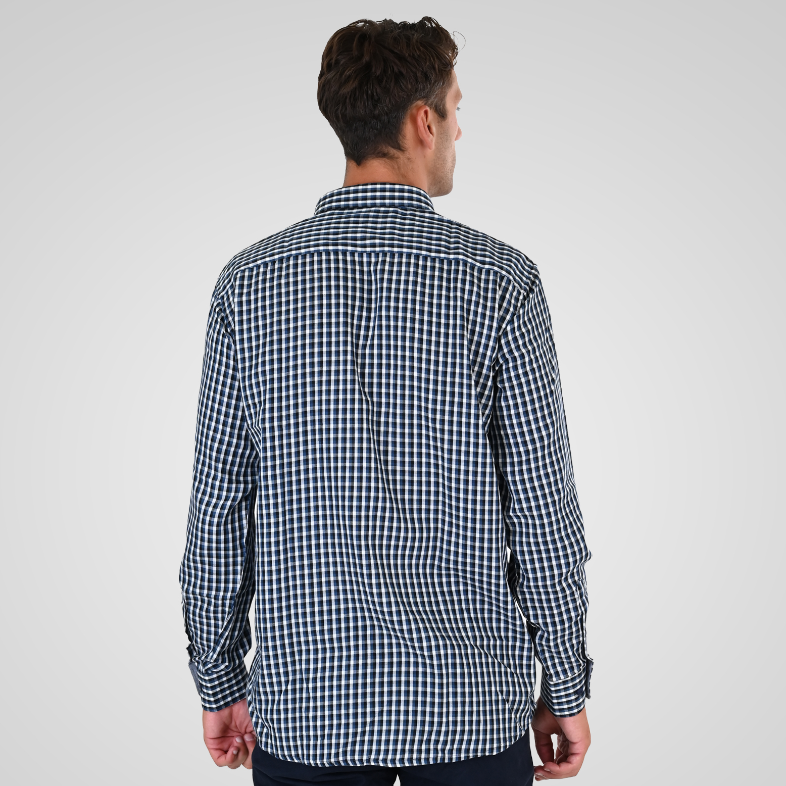 262FS-5230 SHIRTS CHECK WITH CHEST POCKET CC22 PETROL-BLUE - Image 4