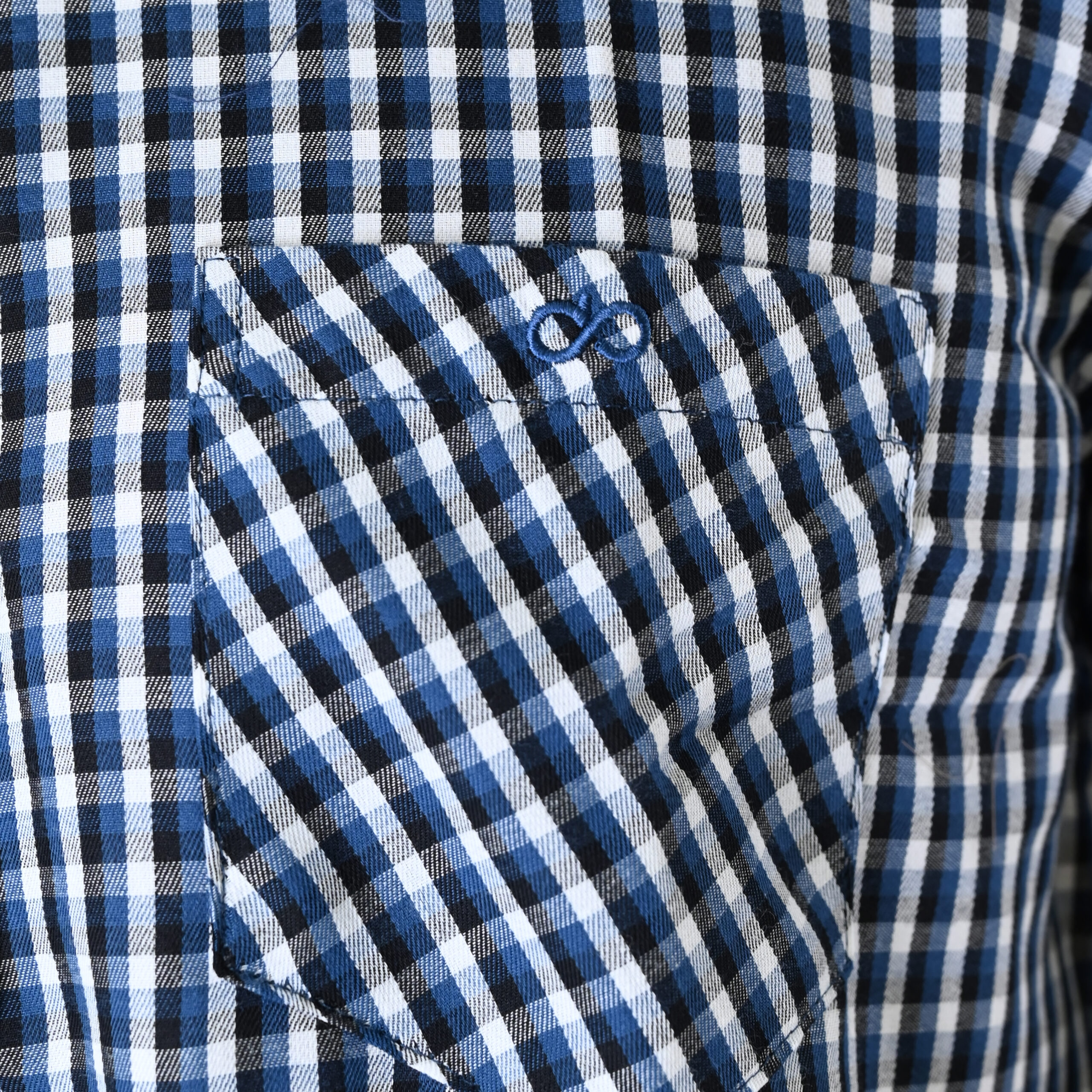 262FS-5230 SHIRTS CHECK WITH CHEST POCKET CC22 PETROL-BLUE - Image 5