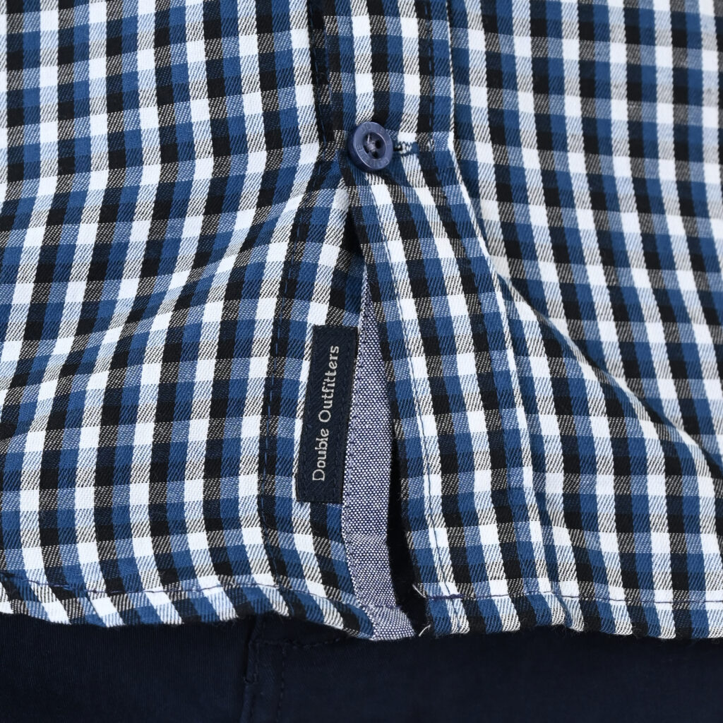 262FS-5230 SHIRTS CHECK WITH CHEST POCKET CC22 PETROL-BLUE