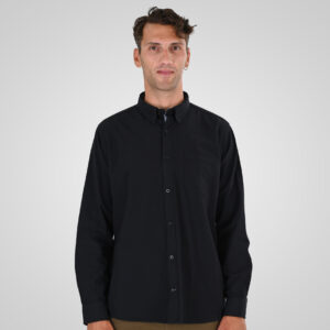 262GS-5225 OXFORD SHIRTS WITH CHEST POCKET AND DENSE EMBROIDERY BLACK