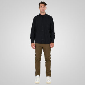 262GS-5225 OXFORD SHIRTS WITH CHEST POCKET AND DENSE EMBROIDERY BLACK