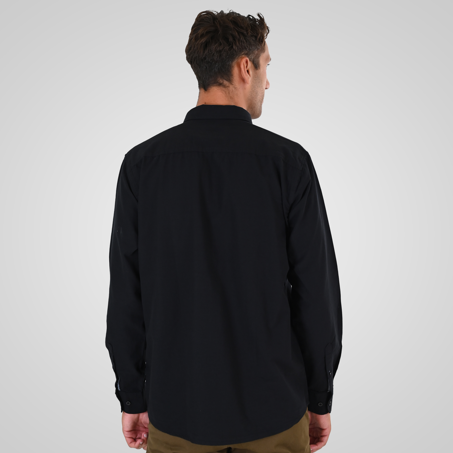 262GS-5225 OXFORD SHIRTS WITH CHEST POCKET AND DENSE EMBROIDERY BLACK - Image 4