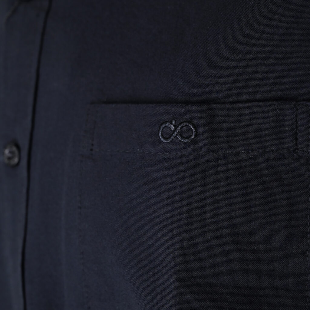 262GS-5225 OXFORD SHIRTS WITH CHEST POCKET AND DENSE EMBROIDERY BLACK