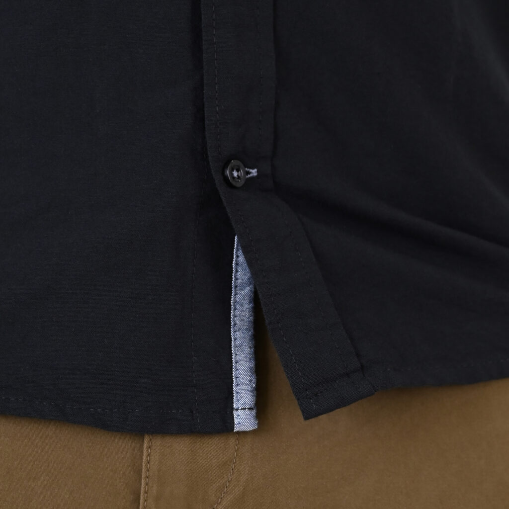 262GS-5225 OXFORD SHIRTS WITH CHEST POCKET AND DENSE EMBROIDERY BLACK