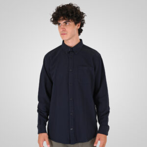 262GS-5225 OXFORD SHIRTS WITH CHEST POCKET AND DENSE EMBROIDERY BLUE MELANGE