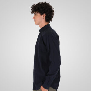 262GS-5225 OXFORD SHIRTS WITH CHEST POCKET AND DENSE EMBROIDERY BLUE MELANGE - Image 3