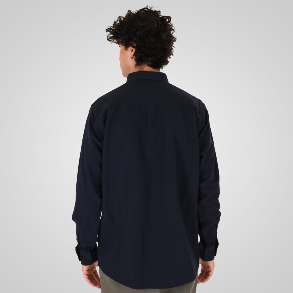 262GS-5225 OXFORD SHIRTS WITH CHEST POCKET AND DENSE EMBROIDERY BLUE MELANGE