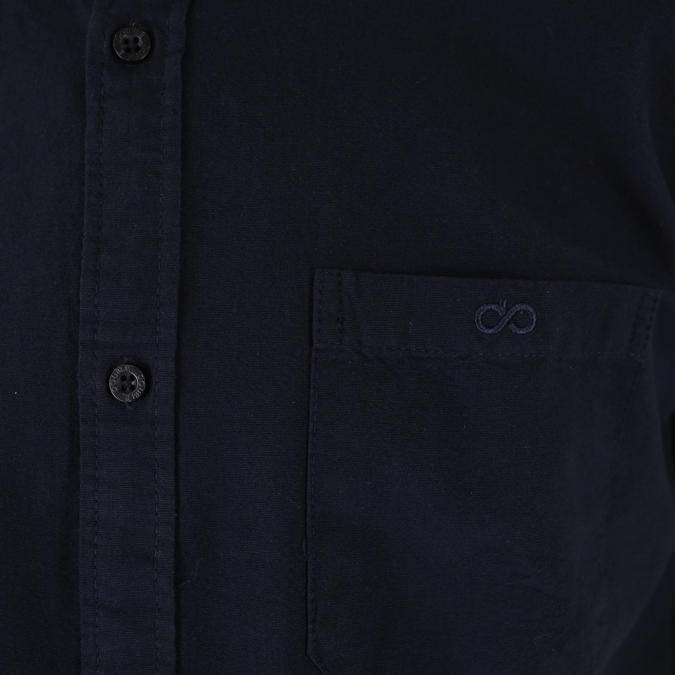 262GS-5225 OXFORD SHIRTS WITH CHEST POCKET AND DENSE EMBROIDERY BLUE MELANGE - Image 5