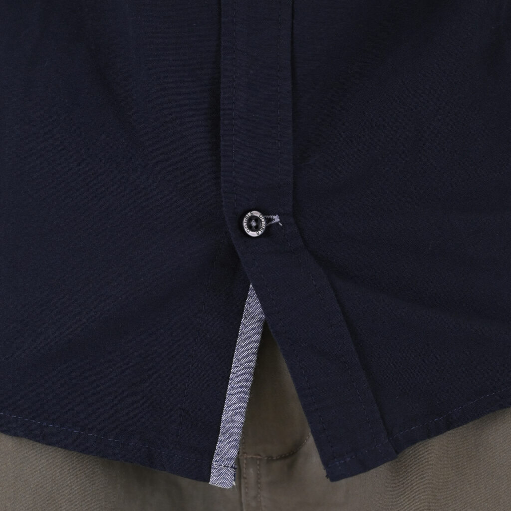 262GS-5225 OXFORD SHIRTS WITH CHEST POCKET AND DENSE EMBROIDERY BLUE MELANGE