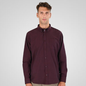 262GS-5225 OXFORD SHIRTS WITH CHEST POCKET AND DENSE EMBROIDERY BORDEAUX MELANGE