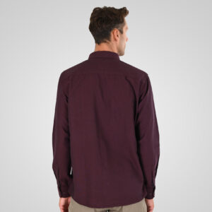 262GS-5225 OXFORD SHIRTS WITH CHEST POCKET AND DENSE EMBROIDERY BORDEAUX MELANGE - Image 4