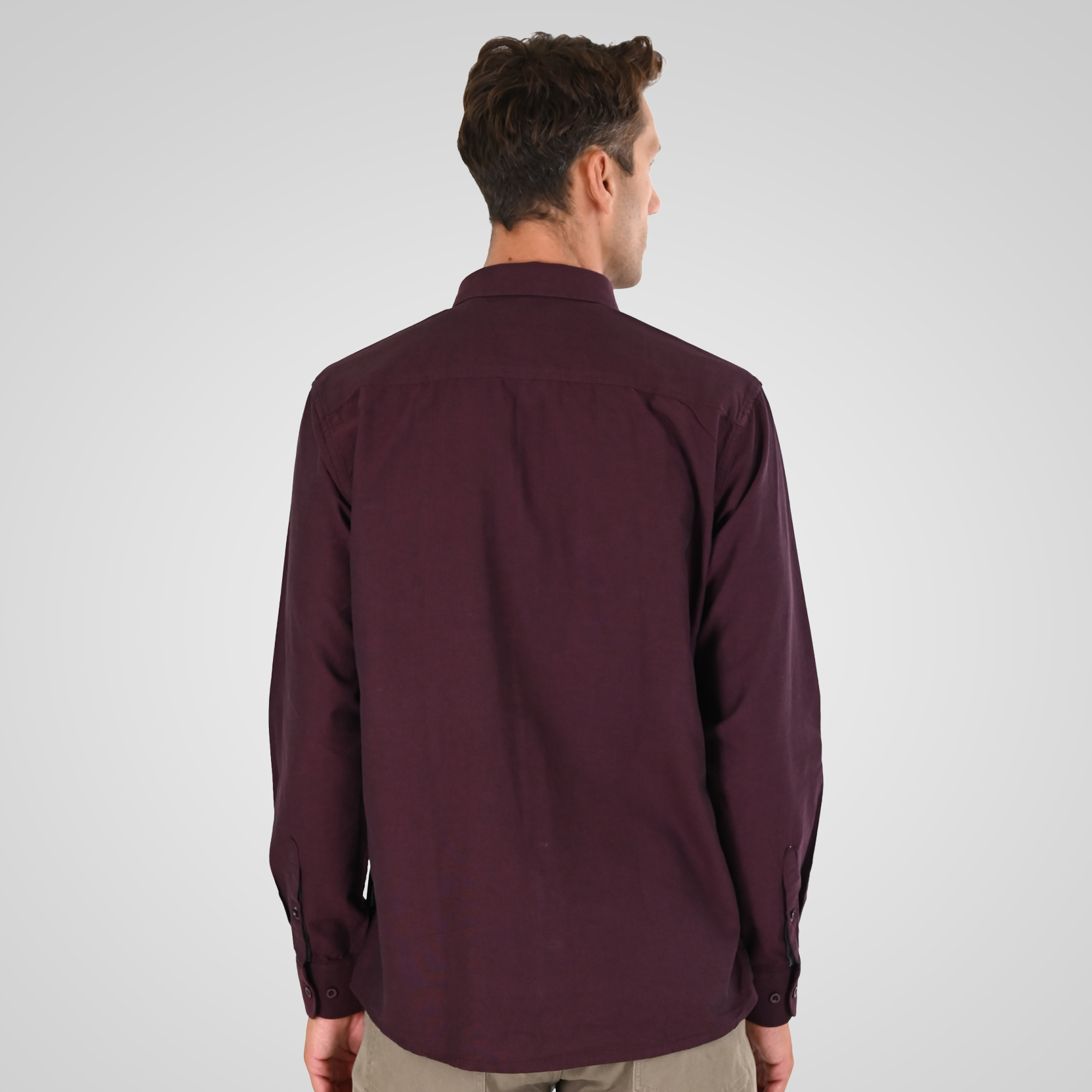 262GS-5225 OXFORD SHIRTS WITH CHEST POCKET AND DENSE EMBROIDERY BORDEAUX MELANGE - Image 4