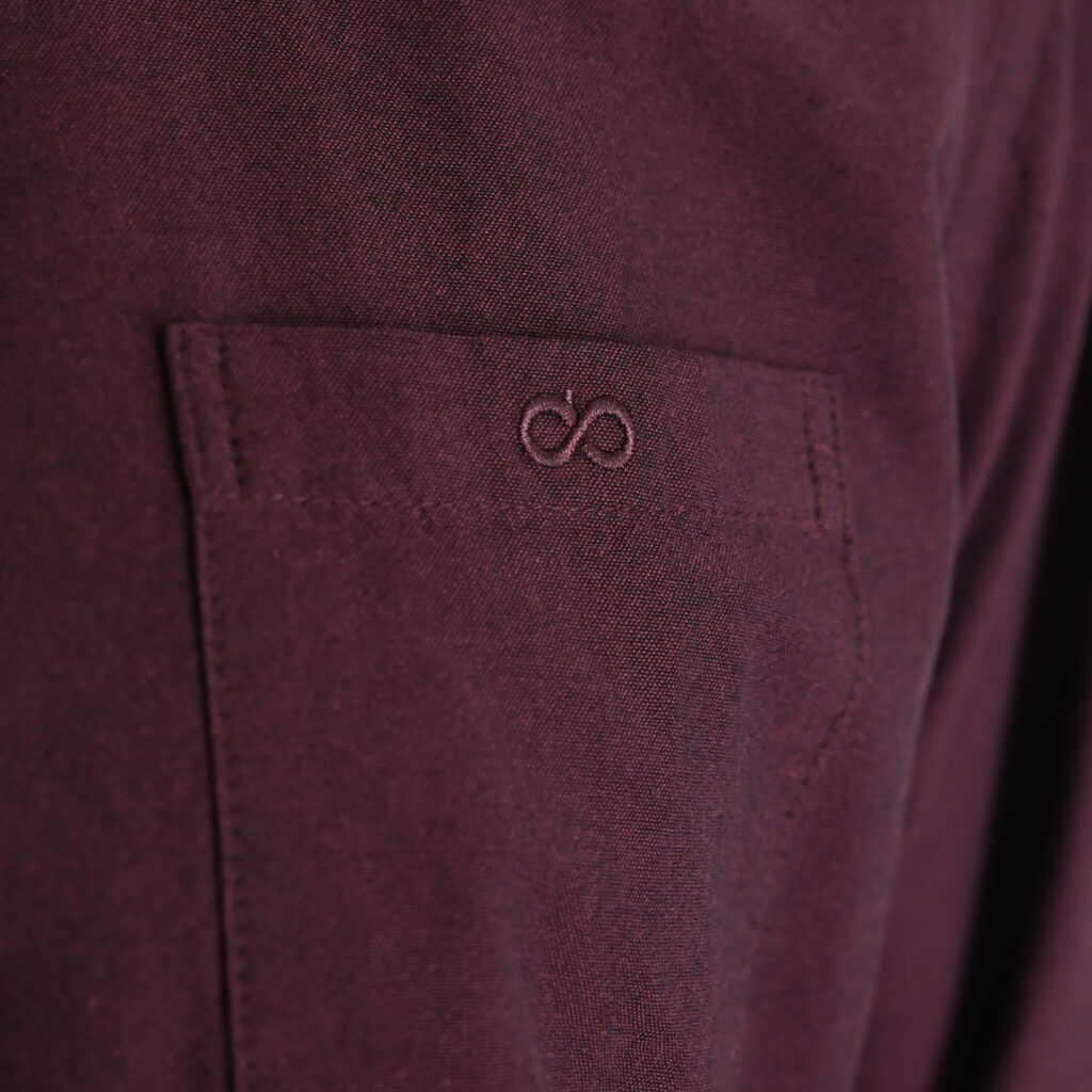 262GS-5225 OXFORD SHIRTS WITH CHEST POCKET AND DENSE EMBROIDERY BORDEAUX MELANGE
