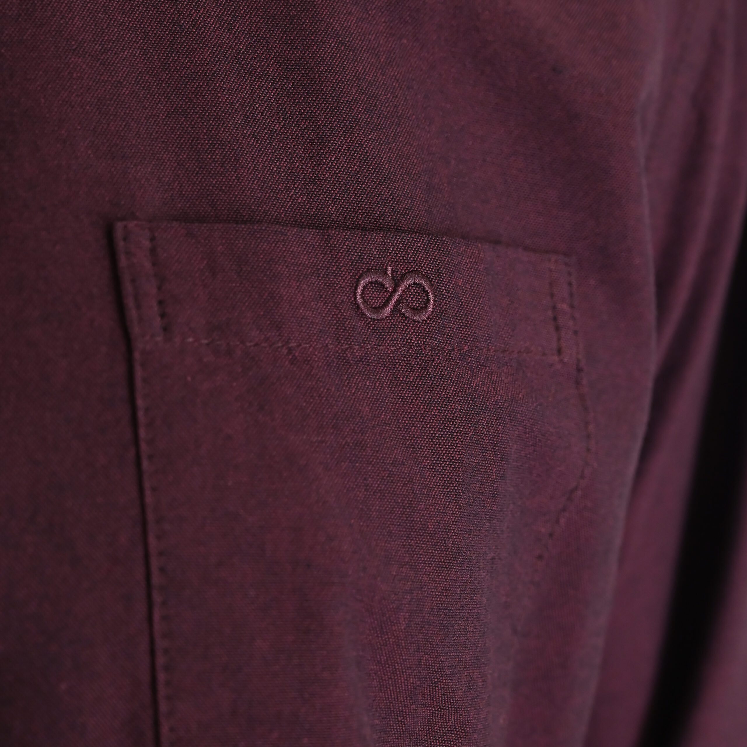 262GS-5225 OXFORD SHIRTS WITH CHEST POCKET AND DENSE EMBROIDERY BORDEAUX MELANGE - Image 5