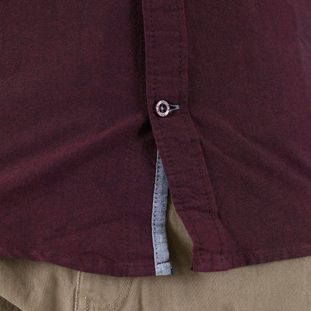 262GS-5225 OXFORD SHIRTS WITH CHEST POCKET AND DENSE EMBROIDERY BORDEAUX MELANGE